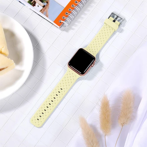 B-8 Ткацким рисунком ремешок для apple watch band 40 мм 44 мм apple watch в едином положении во время занятий легкой атлетикой, 38 мм, 42 мм, iwatch, версия correa 5/4/3/2/1 силиконовый ремешок для часов - Цвет ремешка: B-8