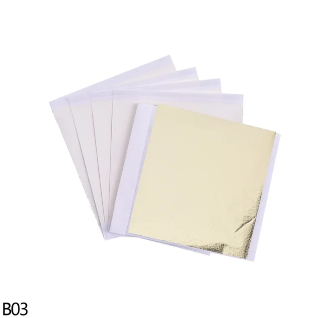 100pcs 8*8.5cm Gold Silver Copper Foil Paper Gilding DIY Craft Decoration Art Craft Paper Aluminium Foil Paper Cake Decoration B03