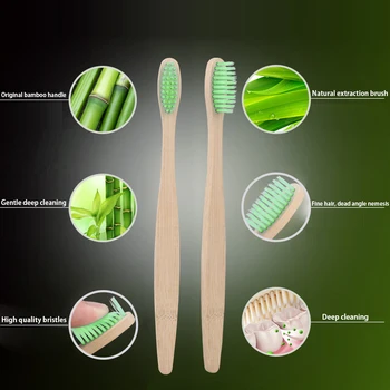 

10 PCS Portable Wooden Toothbrush Reusable Bamboo Toothbrushes Biodegradable Bamboo Toothbrush for Outdoor Caming Travel