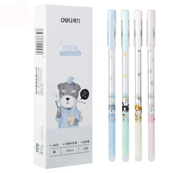 

deli 3pcs lot can be Erased black Gel Pen student cute magic 0.5mm gel ink pen send colors randomly modified pens A650