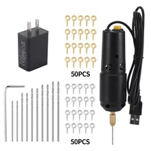 

113pcs 5V USB Handheld Mini Electric Drill Twist Drill Bit Set Hole Opener For Pearl Jewelry DIY Wood Crafts Power Tool Dremel