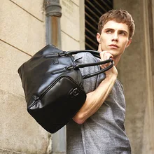 Мужская кожаная ручная дорожная Корейская универсальная Большая вместительная горизонтальная сумка для багажа мужская сумка