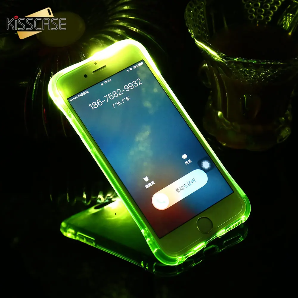 Call Light Case For iPhone 11 Pro XR XS MAX 5 5S SE 6 6S 7 8 Clear LED Flash TPU Shockproof Max X Capa |