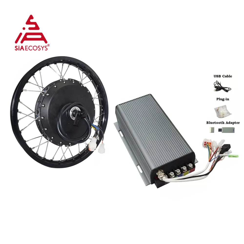 

QS Motor 273 E-bike Hub Motor 4000W 40H V3 with 19inch moped wheel rim with SVMC72200 controller