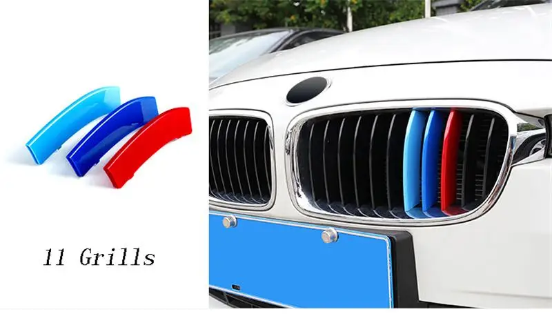Автомобильный Стайлинг для BMW 3 5 серии F30 F10 аксессуары Передняя решетка для M Sport Stripes Гриль Крышка украшение крышки Авто Наклейка