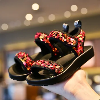 

Children Sandals Light 2020 Summer Boys Beach Shoes Girls Fashion Sandal With Sequin Soft Bottom Toddler Kids Sandalias