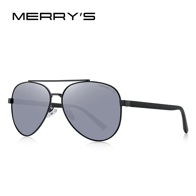 MERRYS, дизайнерские мужские классические солнцезащитные очки пилота, HD поляризационные солнцезащитные очки для вождения, рыбалки, TR90, защита от уф400 лучей, S8299 - Цвет линз: C05 Silver