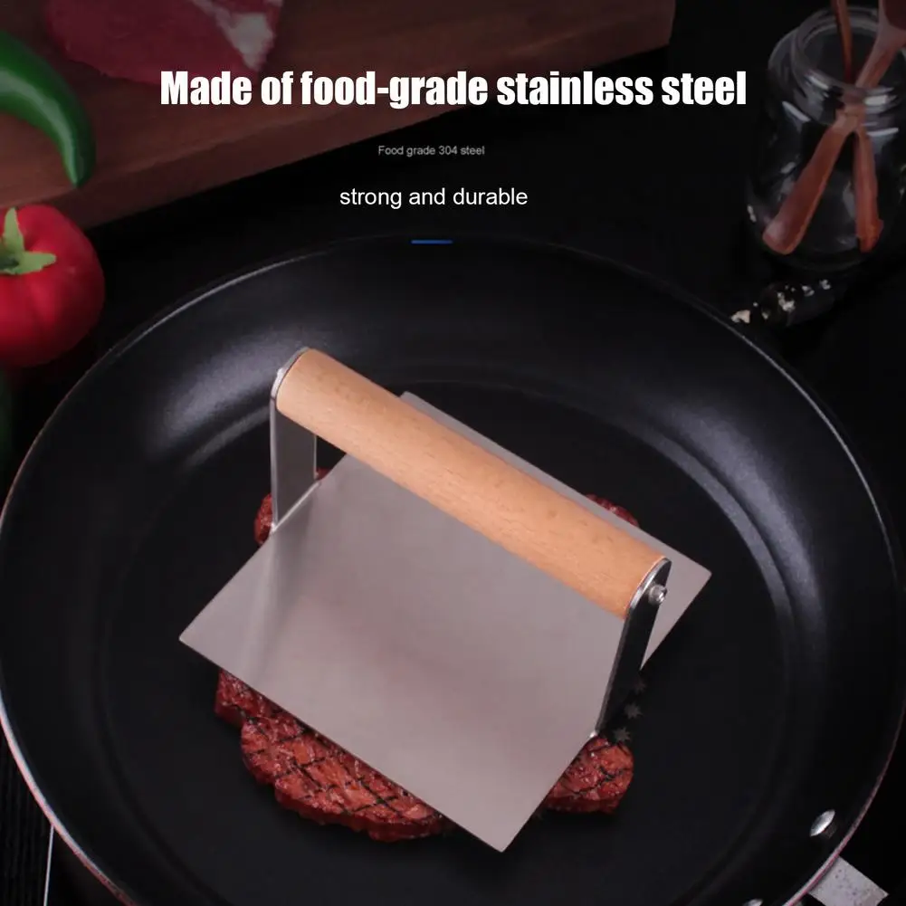 Stainless Steel Burger Press For Griddle, Non-Stick Square Bacon Grill Press Burger Smasher Professional Griddle Accessories Kit