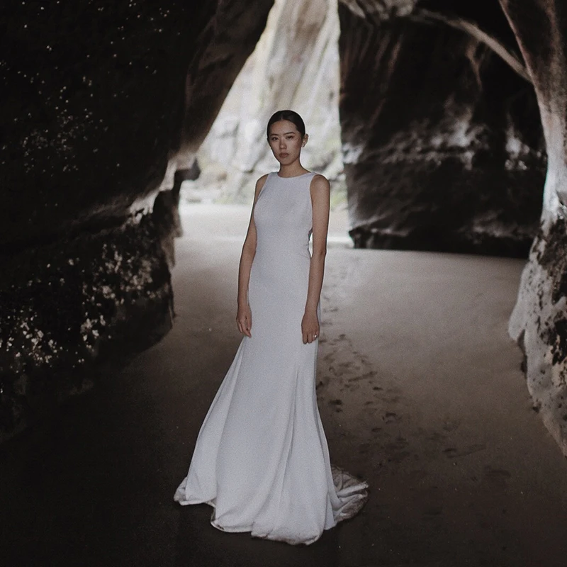 Robe mariage белые иллюзионные пуговицы сзади шифоновые пляжные богемные Свадебные платья Vestido de novia
