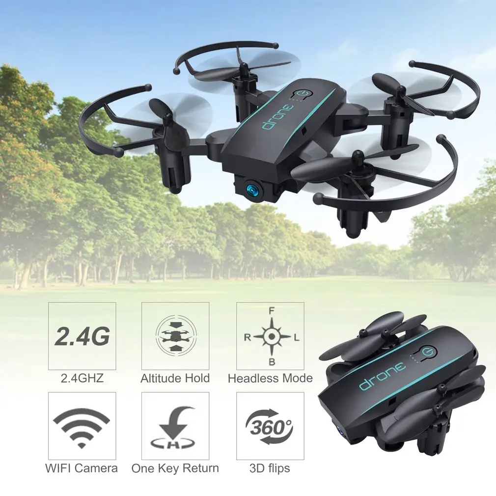 Складной мини Дрон с HD 720P камерой 2,4G RC Дрон Профессиональный FPV Wifi микро Квадрокоптер Безголовый режим удержания высоты Дрон