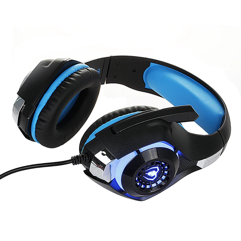 3 5mm Gaming Headset Wired for PC Music and Vocal Microphone Gamer USB LED Headphones for Audio Mic w 3 5mm Splitter Adaptor