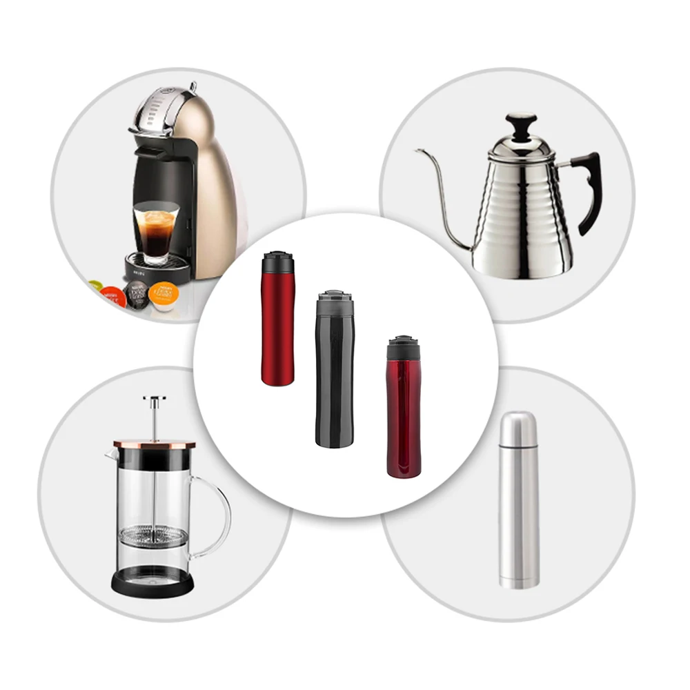 Portable Stainless Steel Travel With Coffee Plunger Coffee Maker Press Mug Pot