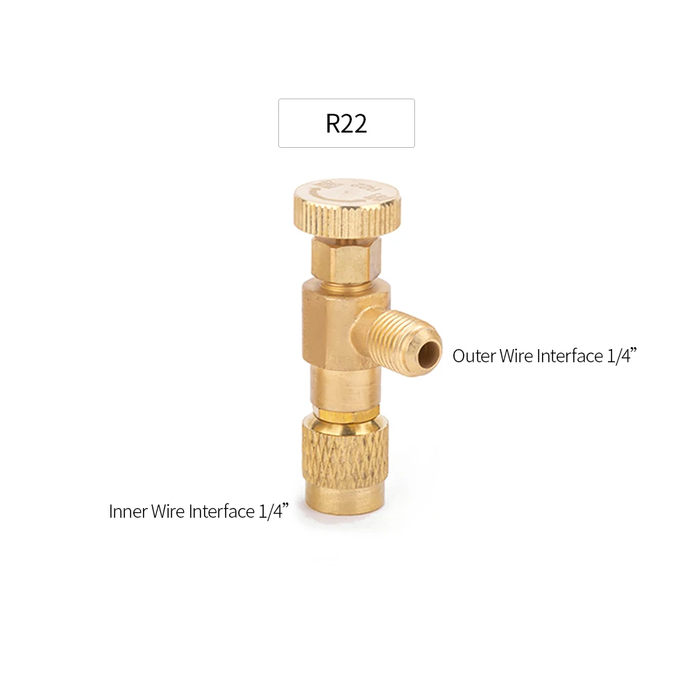 R410A клапан для зарядки хладагента 1/"-5/16" медные клапаны контроля потока медный и Фтор предохранительный клапан
