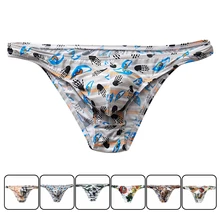 Новое мужское нижнее белье с цветочным принтом, шелковые дышащие мужские трусы, сексуальные и удобные трусики, сексуальное мужское нижнее белье, бандаж