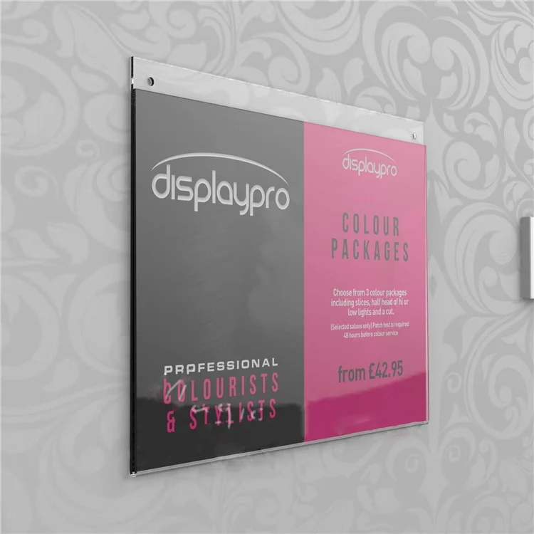 Acrylic Hanging Poster Display Stand Photo Hanging Holder Poster Art Showing Organizer Case Sign Display
