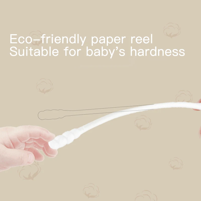 Baby Cotton Swab 400/box Newborn Ear Nose Cleaning Paper Stick Double-headed Thin Shaft Soft Cotton Swab Tampons Baby Care Tools