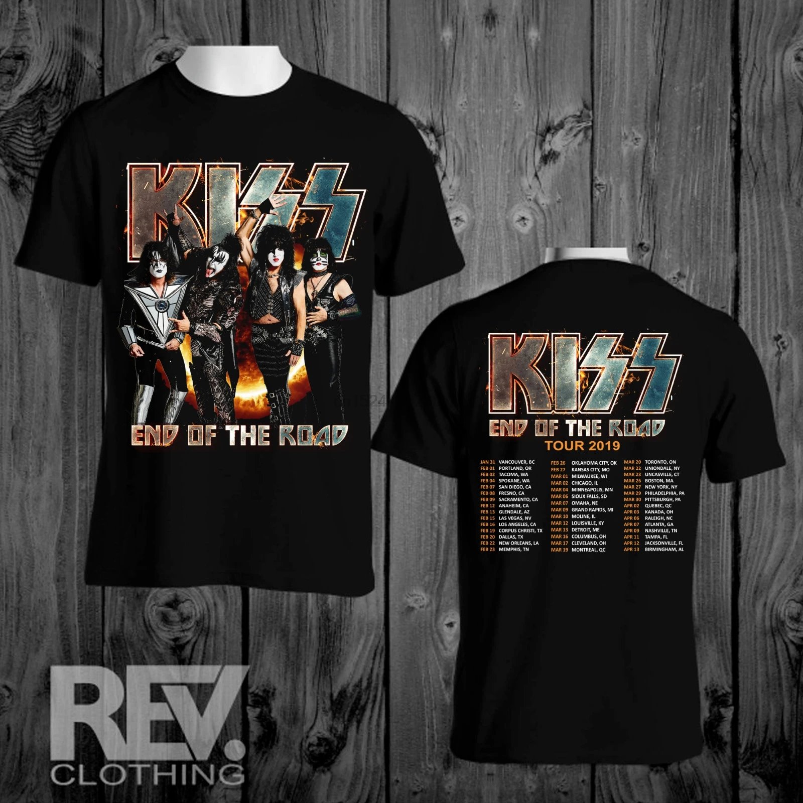 Мужская футболка KISS Rock Band End of The Road Tour размеры от S до 3XL 2019 |
