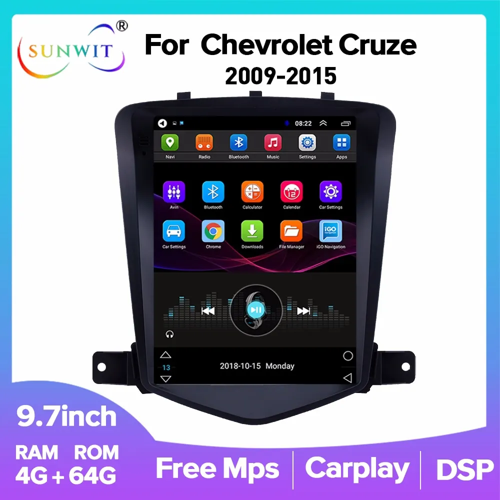 Автомагнитола 2 Din для Chevrolet Cruze Android мультимедийный экран Tesla GPS-навигация