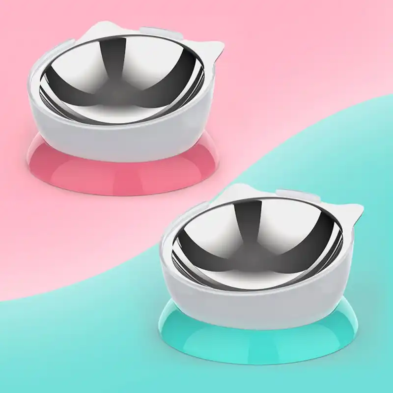 15 Degree Pet Feeder Bowl Dog Cat Pet Dish Feeders Non Slip Neck