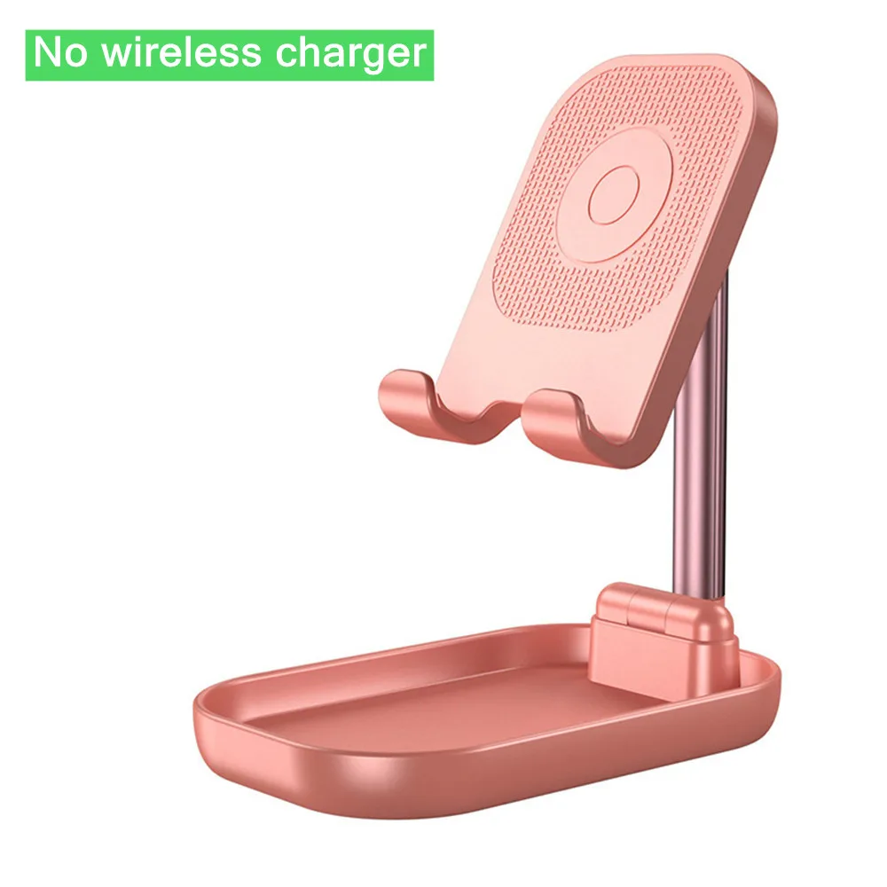 no wireless charger Универсальная настольная подставка 10 Вт Быстрая зарядка беспроводное зарядное устройство телескопический держатель для телефона Подставка для сотового телефона/планшета Настольный Держатель подставка - Цвет: no wireless charger