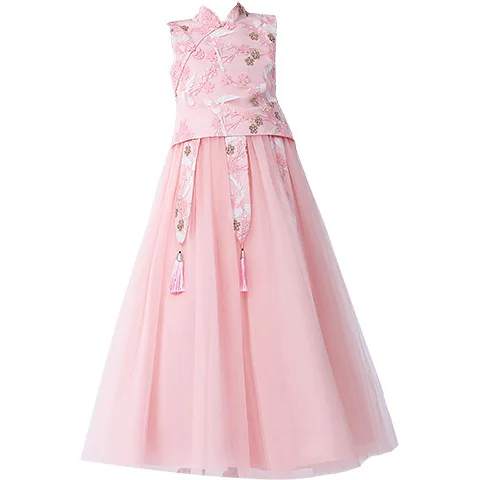 

Girls' Chinese summer Princess Dress children's Hanfu children's performance mesh birthday party dress