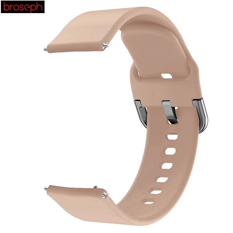 Beige 20 мм мягкий силиконовый ремешок для samsung Galaxy Watch, активные умные часы, спортивный браслет, браслет, аксессуары для часов - Цвет ремешка: Beige