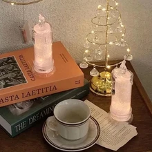 Candle LED Night Light Christmas Candlelight Decorations Christmas Decorations Flame Candle Santa Claus Snowman Night Light