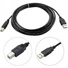 1 м профессиональный черный USB печатная линия 2,0 Провод A до B высокоскоростной квадратный рот принтеры сканер кабель для передачи данных
