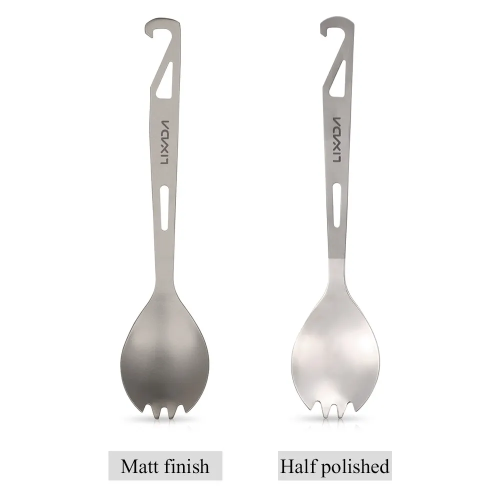 Lixada titanium Spork с открывалкой для бутылок, легкая ложка для ужина на открытом воздухе, вилка для путешествий, кемпинга, альпинизма, походная посуда