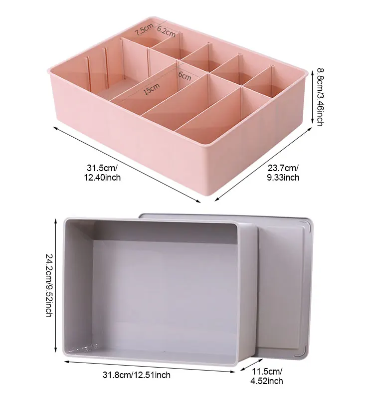 Пластиковый ящик для хранения нижнего белья 10/15 Отдел шкаф ящик бюстгальтер носки шарфы Органайзер шкаф аксессуары для дома комнаты принадлежности