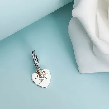 

Authentic 925 Sterling Silver Charm Fashion I Love You Heart Pendant Fit Pandora Women Bracelet & Necklace Diy Jewelry