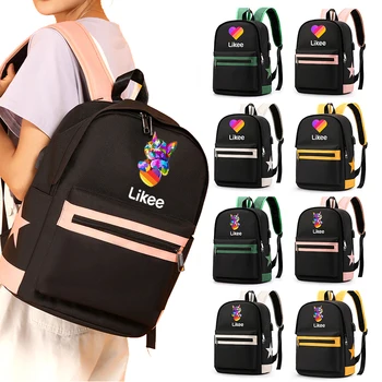 

Likee Backpack USB Charging LIKEE Video 1 App Laptop Backpack School Bags for Teenage Girls Russian Styles Zipper Bookbag