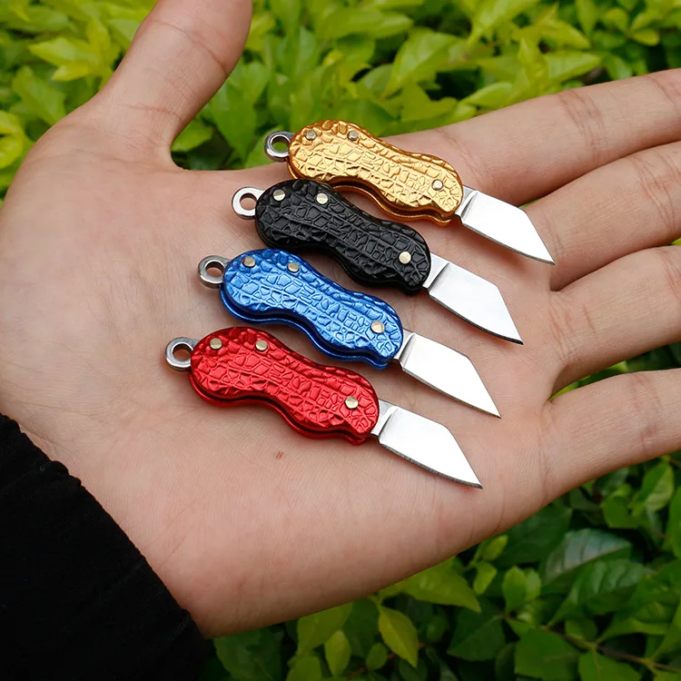 

Mini Portable Knife Fold Camping Folding Pocket Keychain Outdoor Tool Self-defense Peanut Knife EDC Tool