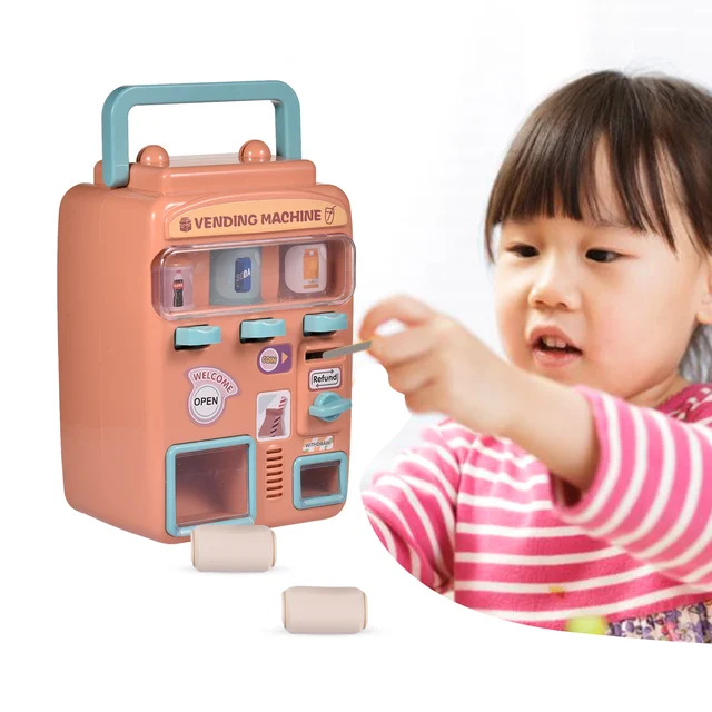 Children's Vending Machine Simulation Mini-coin-operated Beverage Vending Machine Self-service Beverage Funny Pretend Toys 2