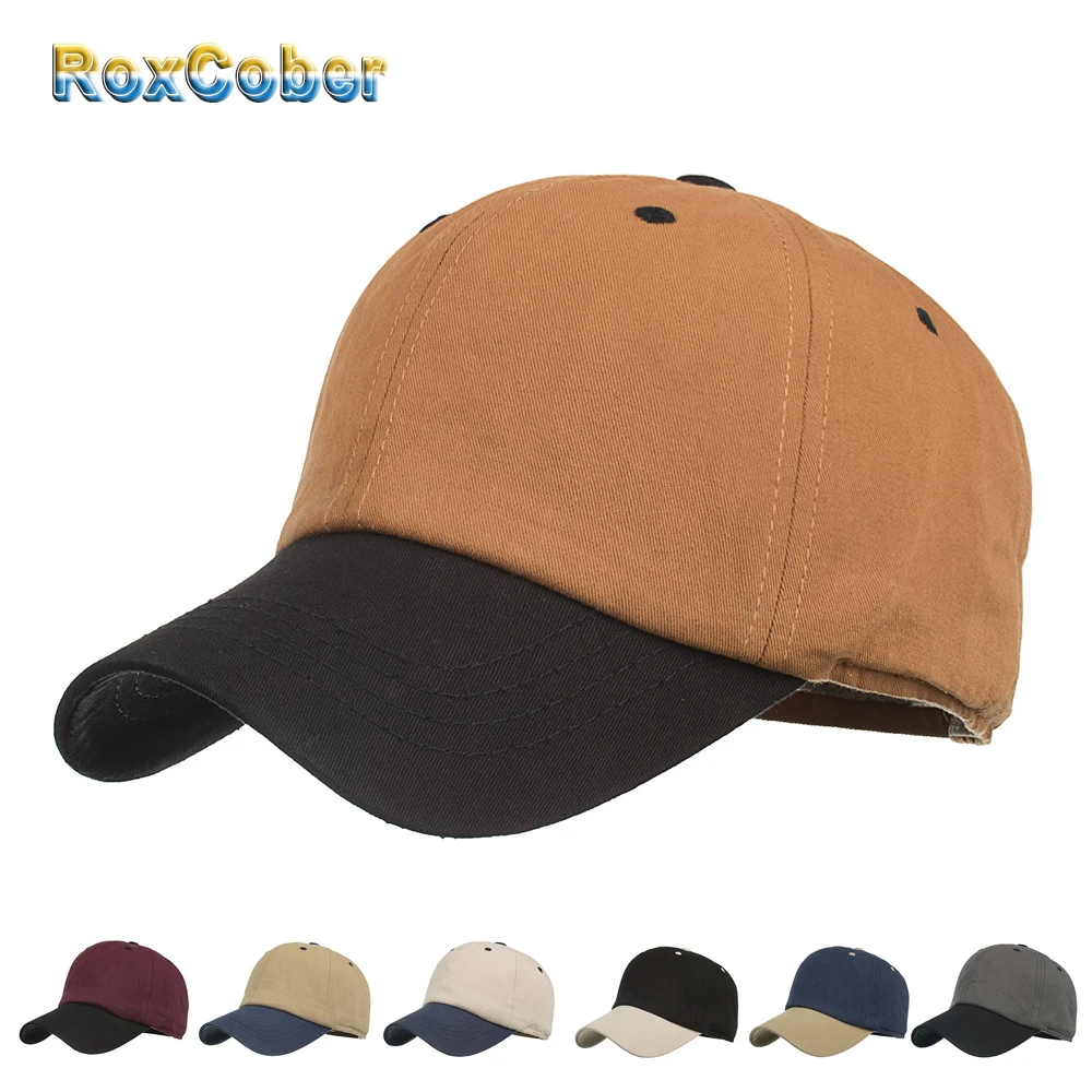 [RoxCober], двухцветная бейсболка для отдыха, хлопковая бейсболка gorra hombre, облегающая Кепка, головные уборы для мужчин и женщин