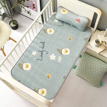 

120X60cm Insular Baby Summer Sleeping Mat with Pillow Anti-Skid Latex Cool Mat Soft Summer Sleeping Cover Baby Bed