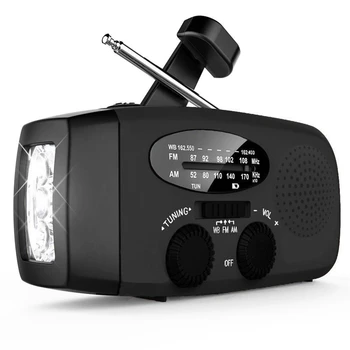 

Multifunctional Hand Radio with Led Flashlight Solar Crank Dynamo Powered AM/FM/NOAA Weather Radio Outdoor Rechargeable Emergenc