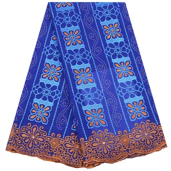 

Royal Blue African Swiss Voile Lace In Switzerland Stoned Comfortable Nigerian Swiss Tulle Lace Fabric For Party Dress Sew F1756