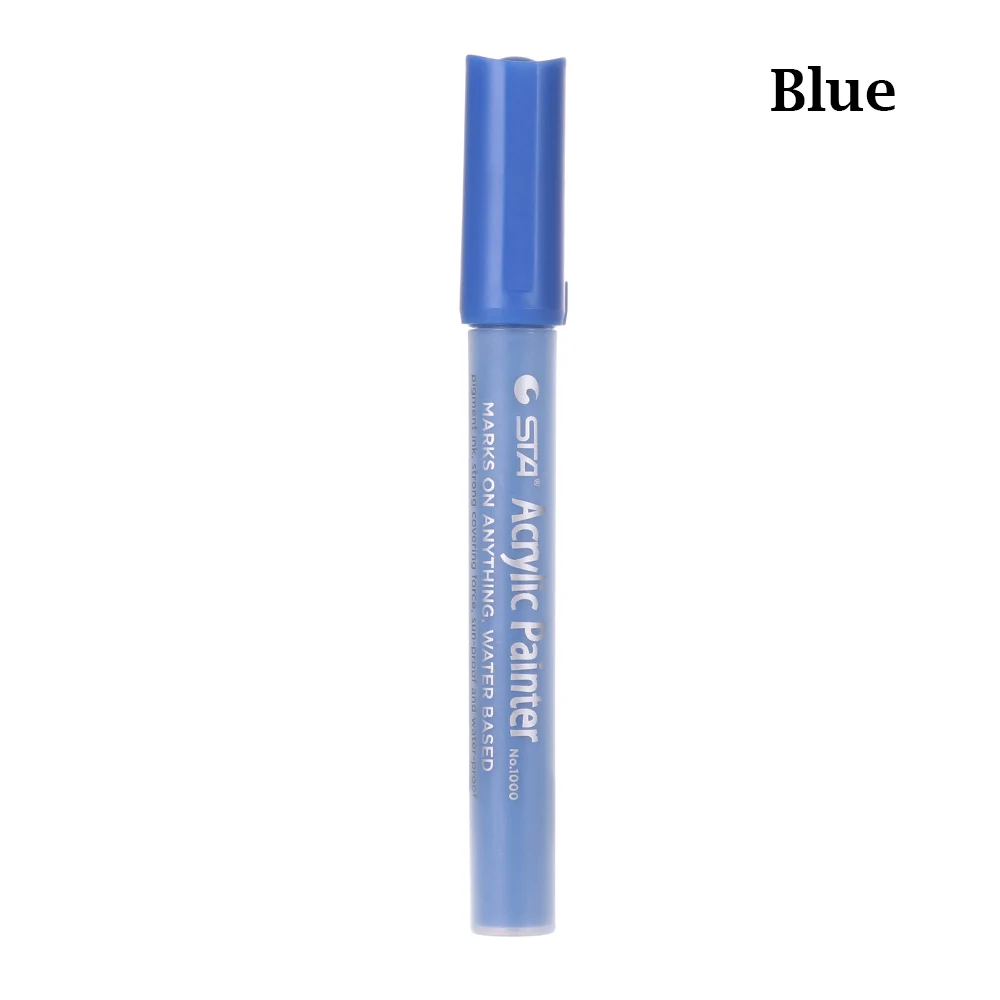 blue 2 New Hot Assorted Colored Metallic Permanent Paint Markers Pens School Tools Paint DIY Crafts Painting Photo Graffiti Paint Pen - Цвет: blue 2