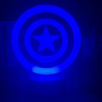 

Captain America's Shield Kids Night Light for Bedroom Decor Led Color Changing Nightlight Battery Powered Table 3d Lamp Marvel
