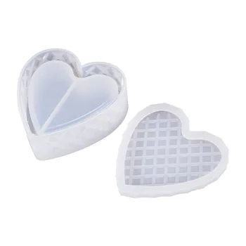 

New DIY Crystal Epoxy Resin Mold Storage Box Mold Heart-shaped Cut Mold Jewelry Making Tools Gift Box silicone Mold For Resin