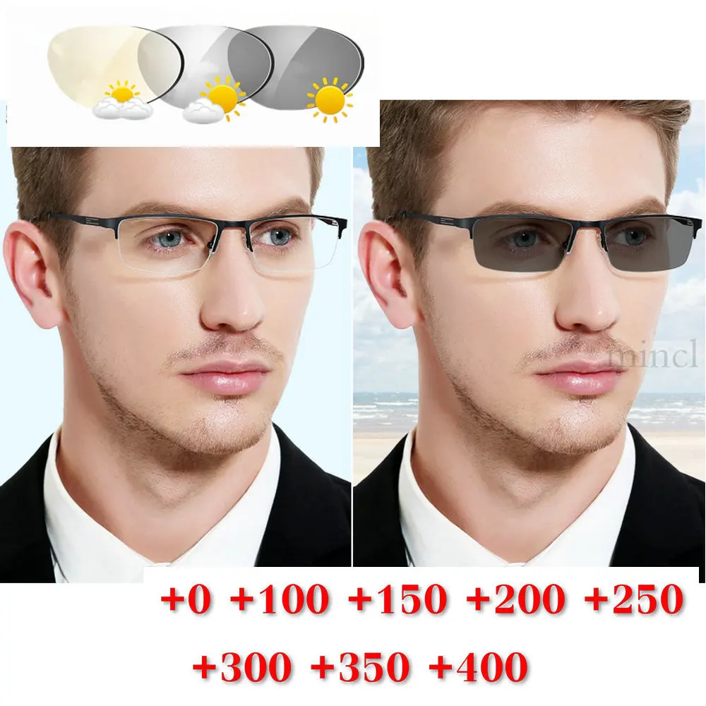 MINCL солнцезащитные фотохромные очки для чтения мужские очки при дальнозоркости солнцезащитные очки обесцвечивание с солнечные очки с диоптриями UV400 NX