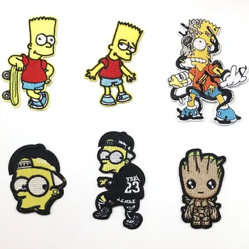 

freak Cartoon figure Simpson Patch Embroidered Iron on bag hat jeans Clothes Stickers Apparel Garment Accessories for cloth