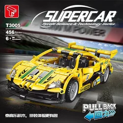 Blocs de construction, 456 pièces, modèle de voiture, jouets éducatifs pour garçons, bricolage, cadeaux d'anniversaire, coulissant, T3005 