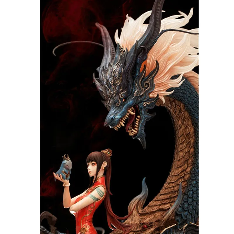 2" Статуя Jiu Tianheng бюст Donggong Qinglong 1/7 полная длина Портрет украшения Смола действие Коллекционная модель игрушечная коробка Z2574