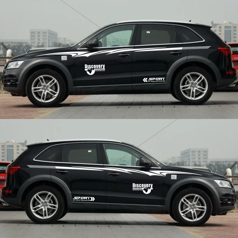 Наклейка на спортивную машину для Audi Q3 Q5 Q7 Discovery, Спортивная наклейка для автомобиля, Стайлинг кузова, боковая дверь, хвост, Декоративная Виниловая наклейка - Название цвета: option 12