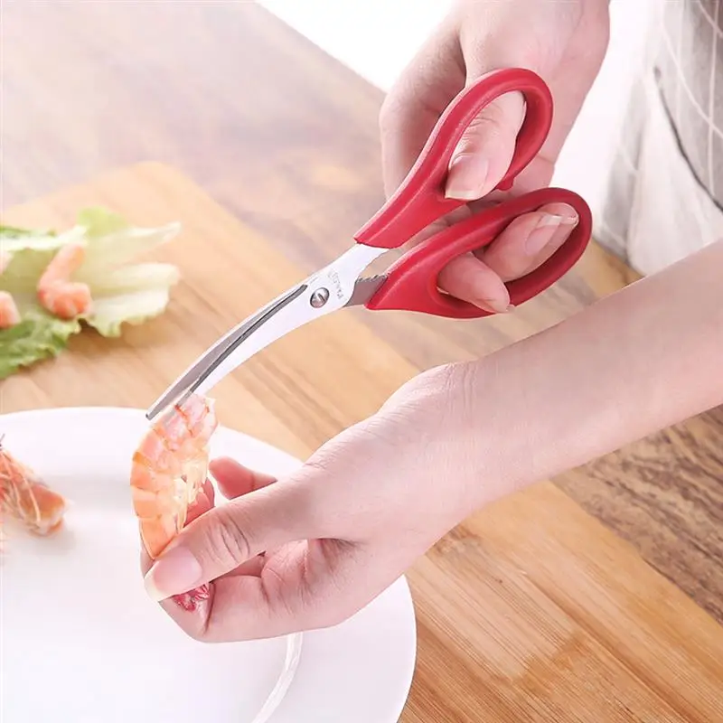 Нержавеющая сталь Омаров пилинг креветки ножницы изогнутый дизайн резки рыбы нож для кухни гаджеты морепродукты сепаратор инструменты для приготовления пищи