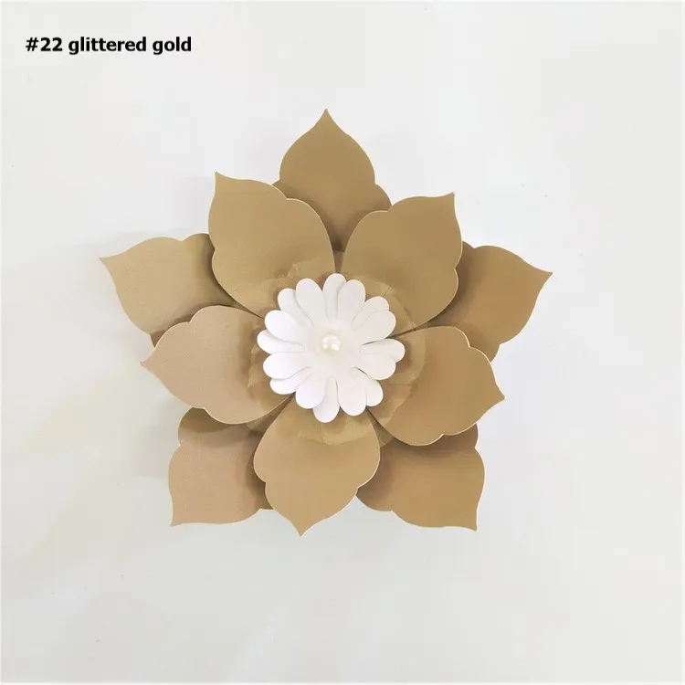 Glittered Gold 10 см легко DIY бумажные цветы для свадебного фона украшения бумажные поделки для детской стены деко искусство для детского душа день рождения Цветочный декор - Цвет: Glittered Gold
