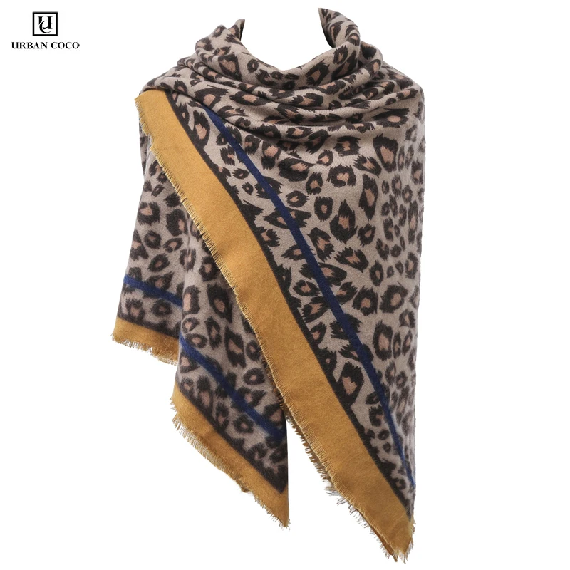 Urban CoCo женский леопардовый шарф Теплый леопардовый принт одеяло квадратная накидка шаль мягкие шарфы