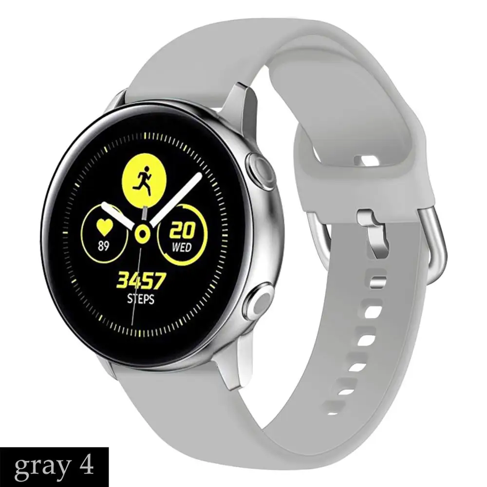gray 4 Ремешок для часов 20 мм 22 мм для samsung Galaxy watch huawei watch Gt2 46 мм 42 мм active 2 gear S3 S2 Frontier аксессуары для часов - Цвет ремешка: gray 4